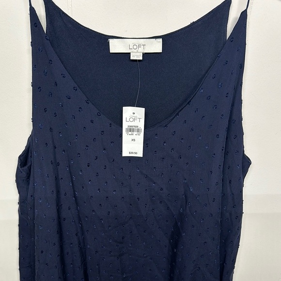LOFT Blue Camisole Style Relaxed Fit Scoop Neck Top - Picture 2 of 10